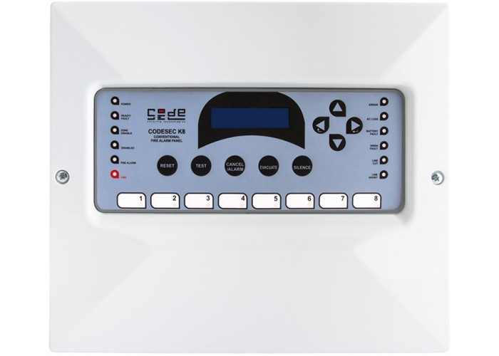 Konvansiyonel 8 Bölge Yangın ve Gaz Alarm Paneli